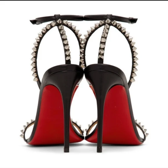 Christian Louboutin Black So Me 100 Spike Sandals Size 41 - Picture 5 of 10